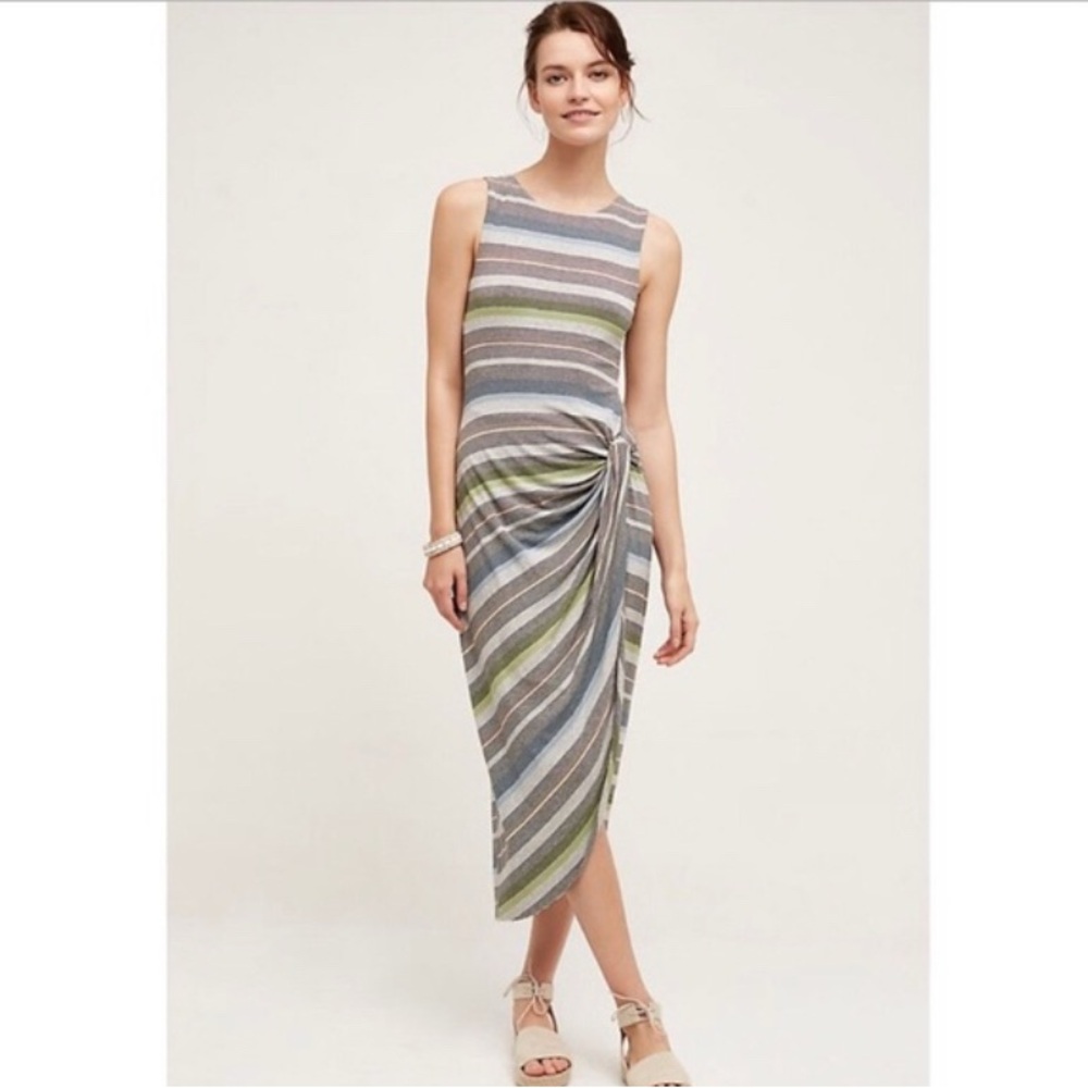 Anthropologie vintage Bailey 44 Striped Sleeveless Midi Dress